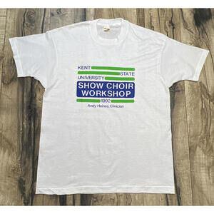 Vintage 90s single stitch Thin XL SCREEN STARS Kent State Show Choir 92 USA .